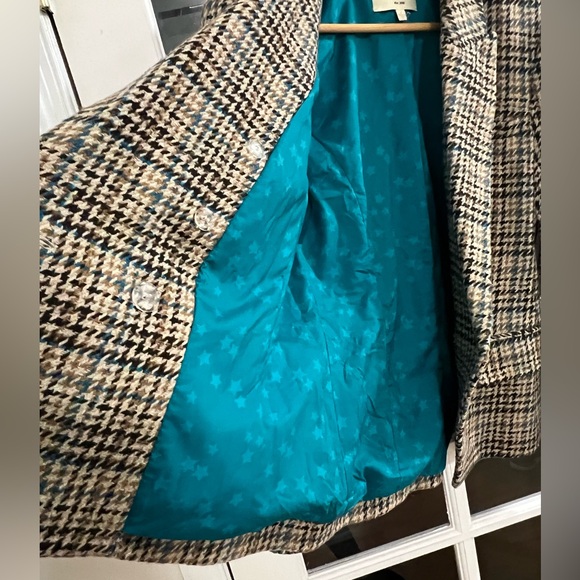 L'AGENCE Kenzie Double Breasted Houndstooth Wool Blend Blazer - Size 8 - Picture 6 of 8